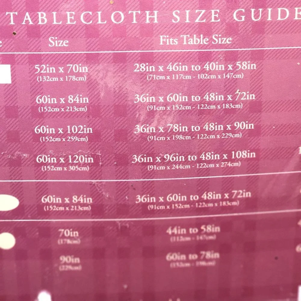 Set of 2 Burgundy 60x120 Oblong Fabric Decorative Tablecloths NWT
